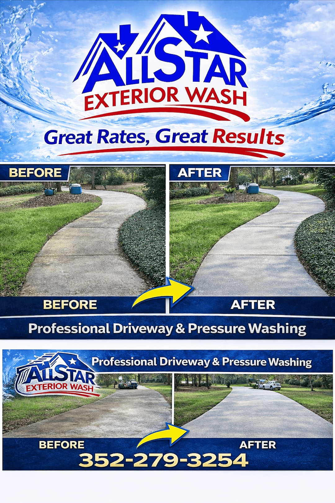 Professional drive way pressure washing company floral city Florida  Thumbnail